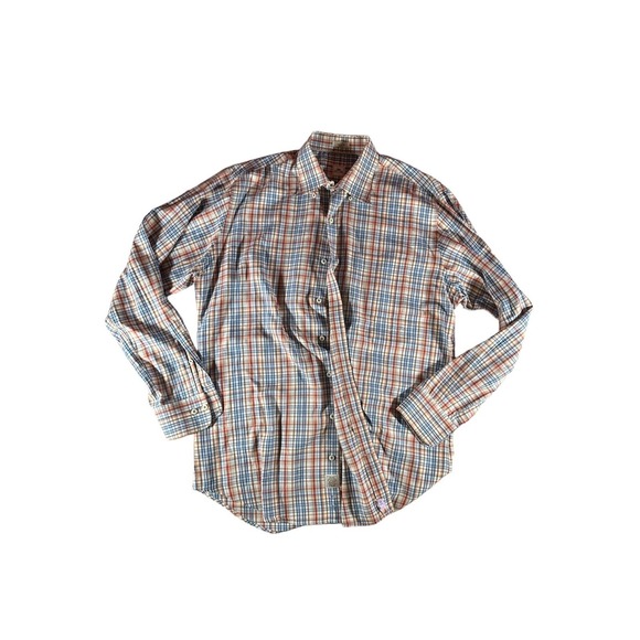 Peter Millar Other - Peter Millar Shirt Adult Large Orange Multicolor Tartan‎ Plaid Button Down Men's